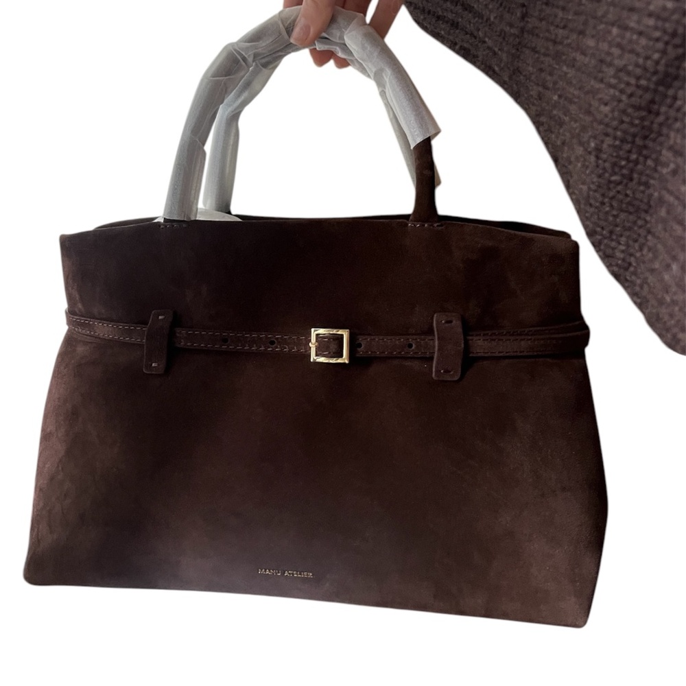 Manu Atelier Le chambon 35 Deep Brown Suede bag